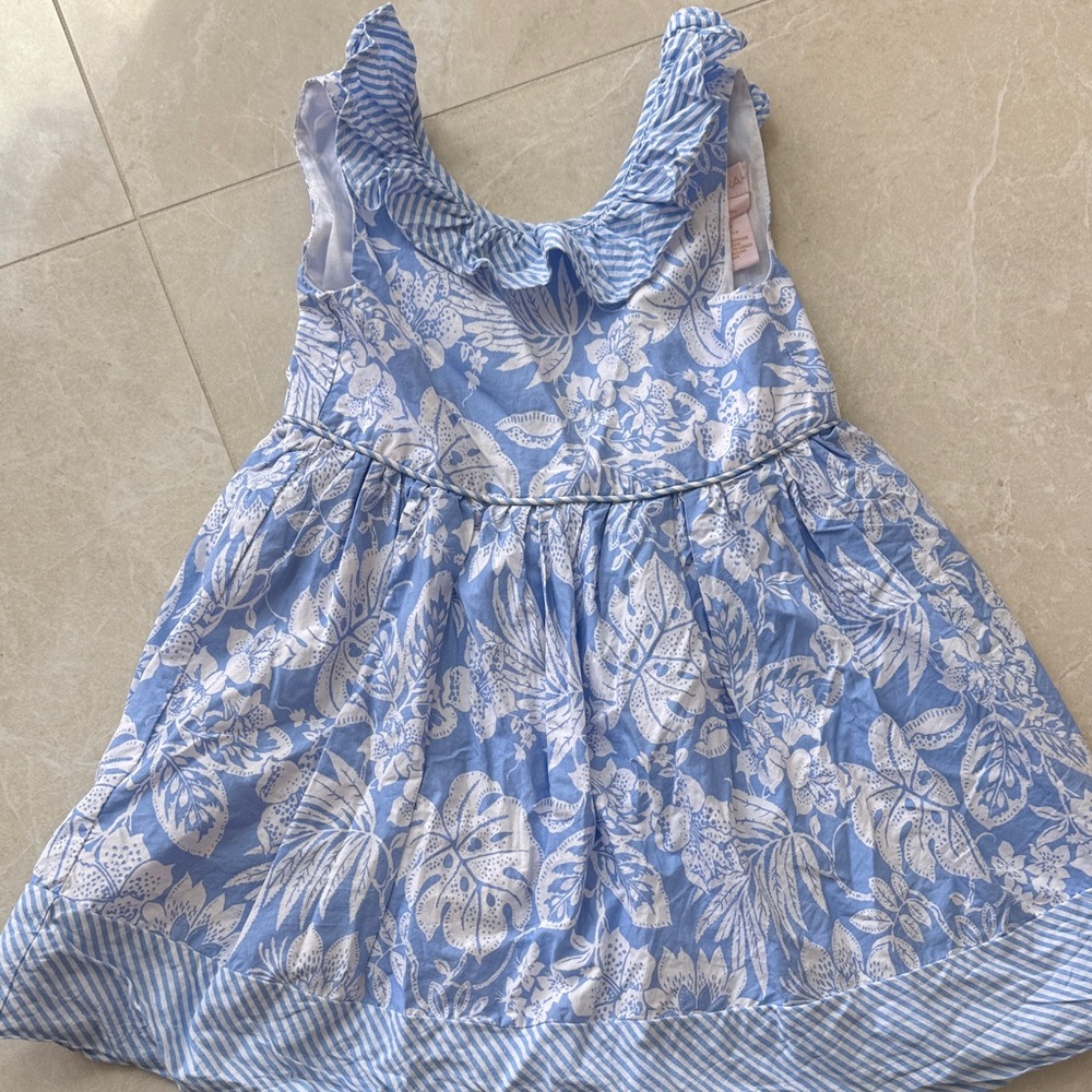Savannah Blue and White Floral Kids Dress